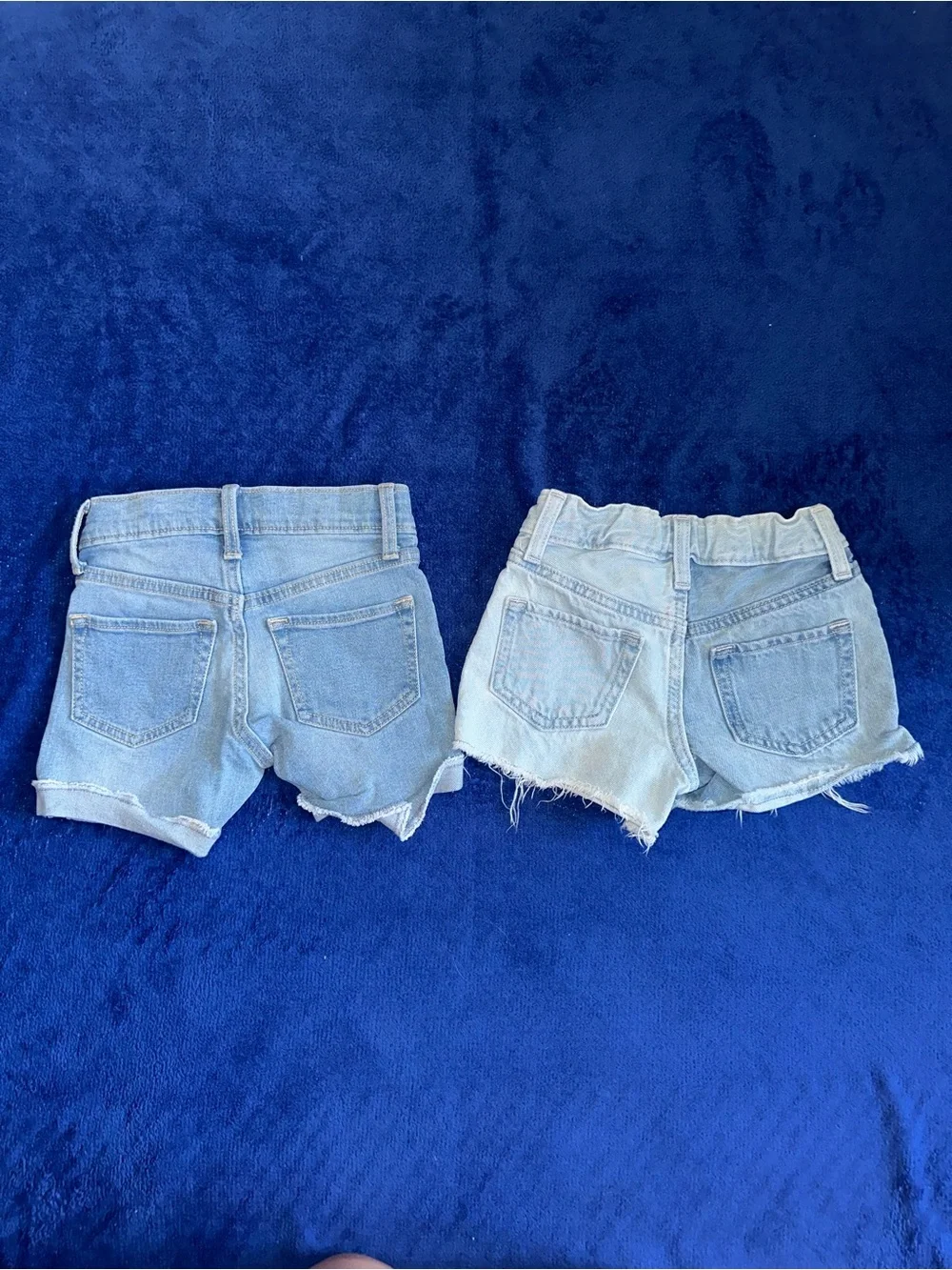 Old Navy Girls Lot of 3 Jean Shorts Size 5 adjustable waist White Blue Denim